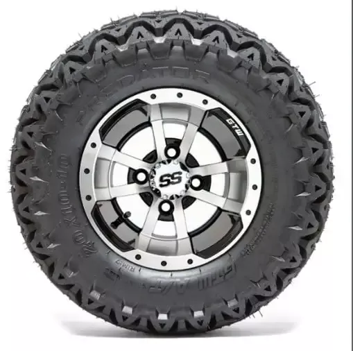 10” GTW Storm Trooper Black and Machined Wheels with 20” Predator A/T Tires – Set of 4