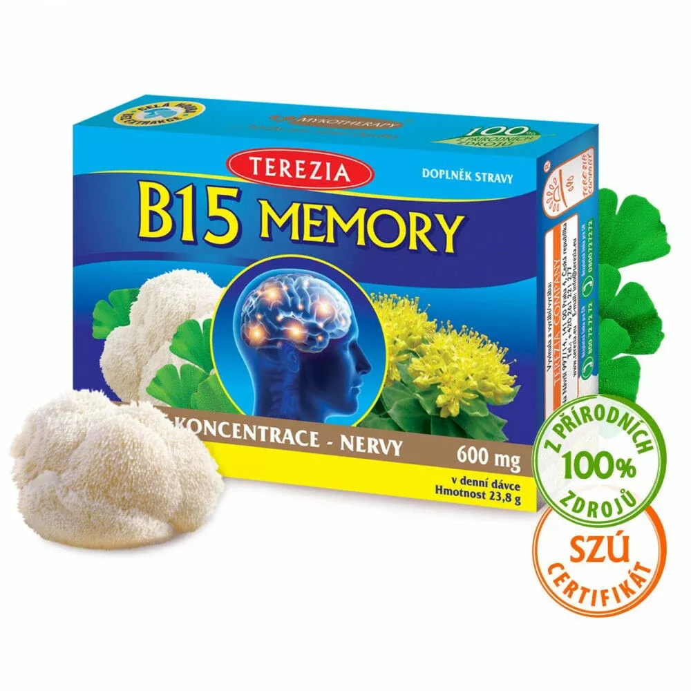 100% Organic B15 Natural Memory & Concentration vitamins BIO 60 capsules