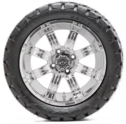 14″ GTW Tempest Chrome Wheels & 22″ Timberwolf Mud Tires Set – Off-Road Ready