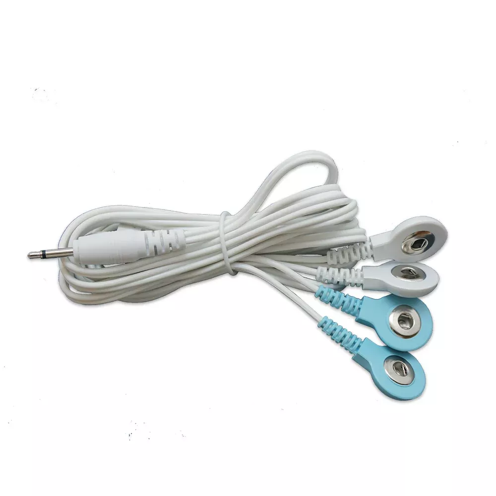 2 Sets of Snap-On 4 in 1 Leads Electrode Wires