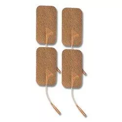 2" x 3.5" Tan Cloth Rectangle EMS & TENS Electrode Pad - 4 Pack