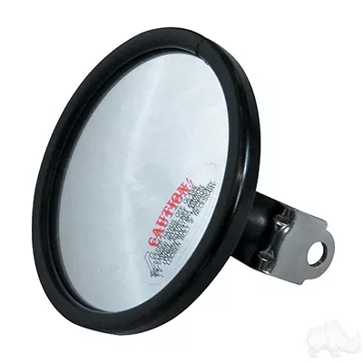 5″ Flat Glass Convex Side Mount Rearview Mirror Black With Ball Stand