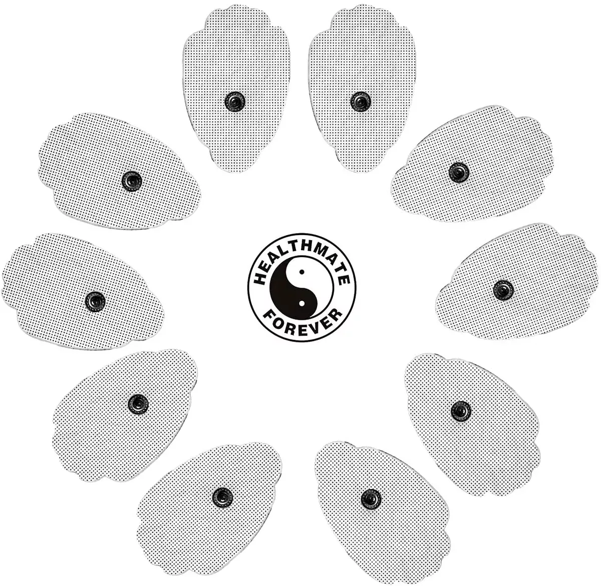 5 Pairs (10 Pcs) White Snap-On XL Hand-Shaped Electrode Patches Pads