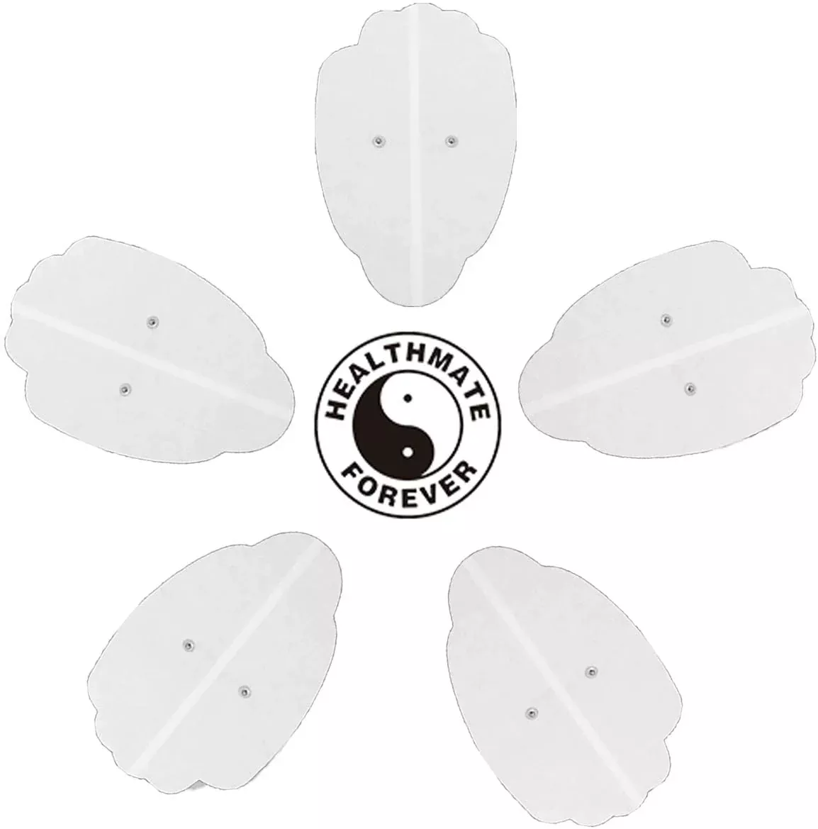 5 Pcs White Snap-on XXL Hand-Shaped Electrode Patches Pads:8.75"L x 5.5"W