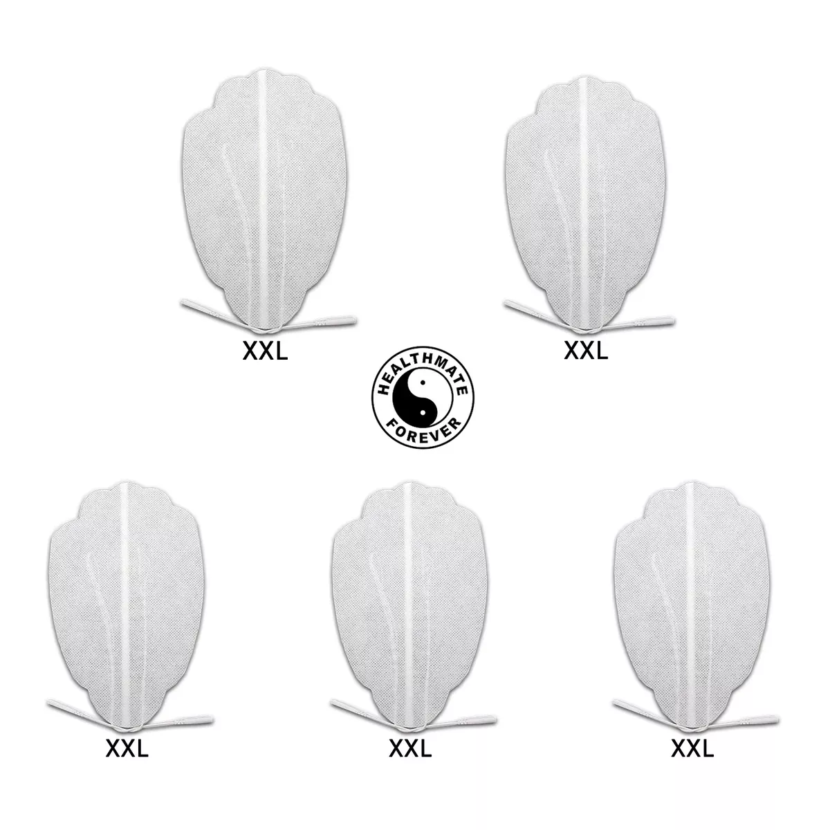 5 pcs White XXL Hand-Shaped Pin inserted electrode patches pads for pain relief TENS & Muscle Stimulator