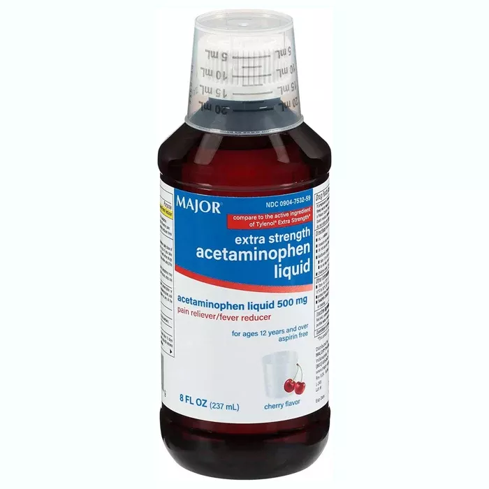 Acetaminophen Liquid Extra Strength 500 mg Cherry Flavor 8 oz