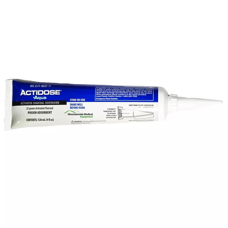 Actidose Aqua Activated Charcoal Poison Absorbent Liquid 120 mL Tube