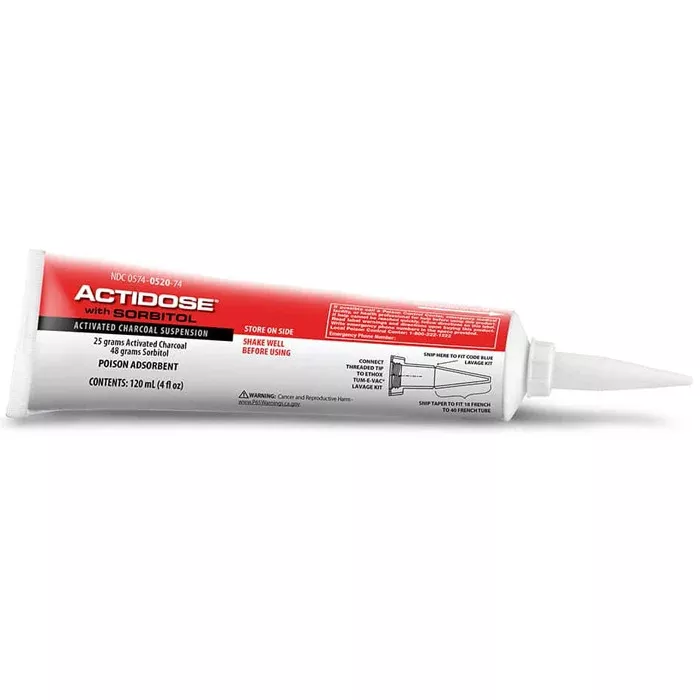 Actidose with Sorbitol Activated Charcoal Poison Absorbent Liquid 4 oz Bottle