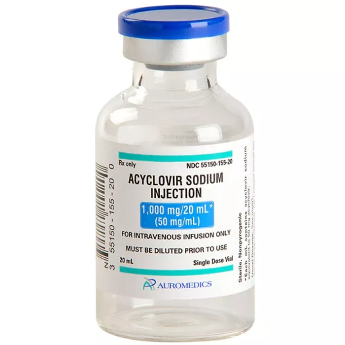 Acyclovir for Injection 50 mg/mL Single-Dose Vials 20 mL x 10/Box (Rx)