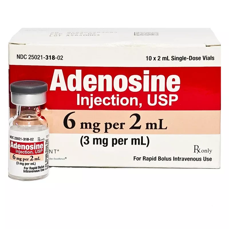 Adenosine Injection for SVT 3 mg/mL Antiarrhythmic Emergency Medication 2 mL Vial, 10/pk(Rx)