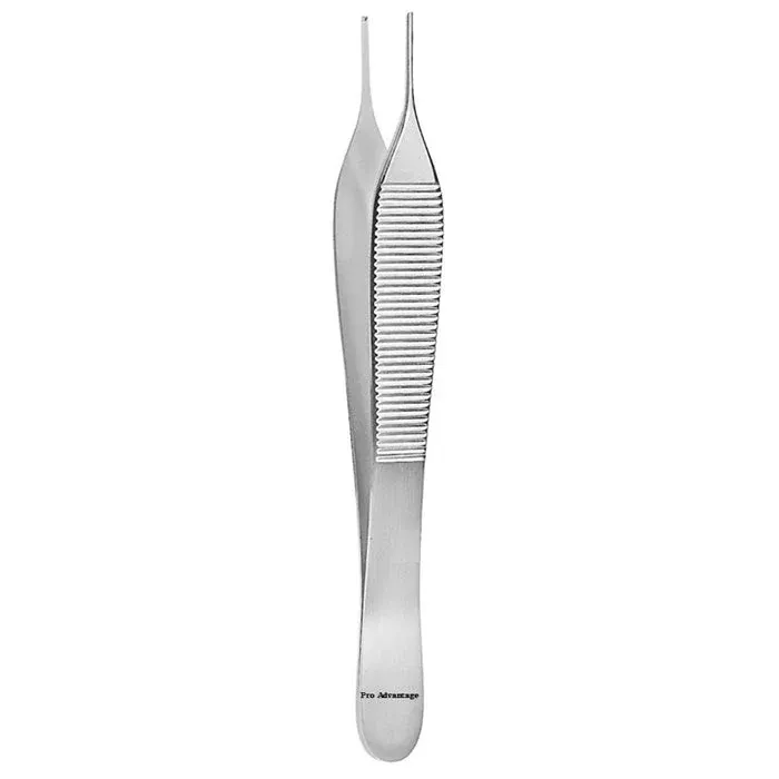 Adson Tissue Forceps, Stainless Steel 4 3/4", 1 x 2 teeth