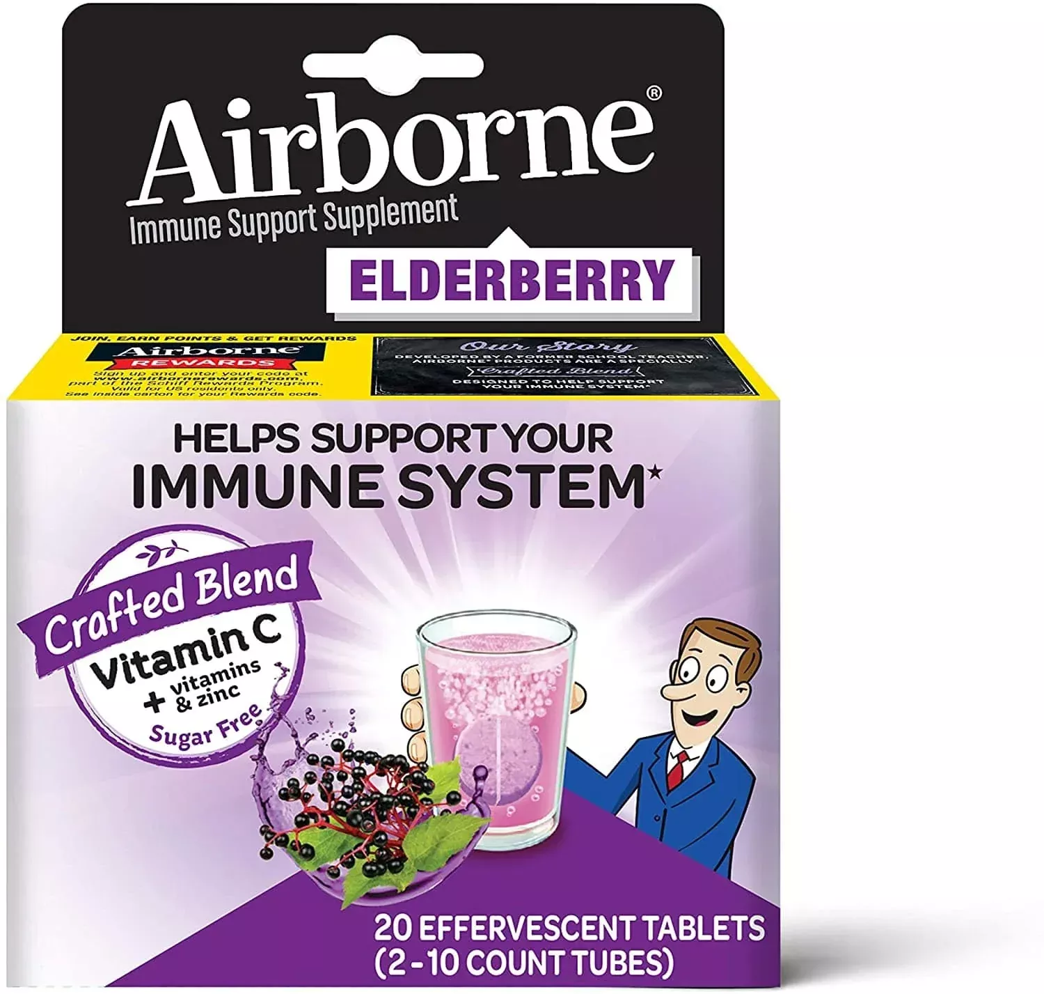 Airborne Elderberry Immune Support Effervescent Tablets, 20 count