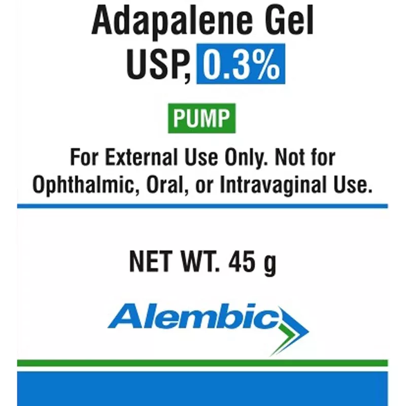 Alembic Adapalene 0.3% Gel Pump, 45 Gram (Generic Differin)(Rx)
