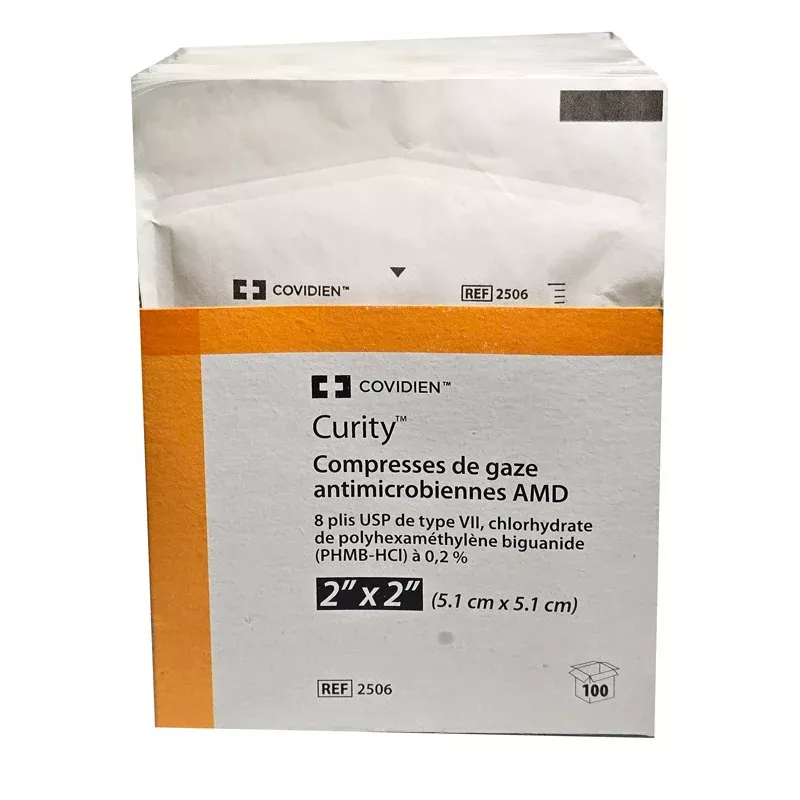 AMD Antimicrobial Gauze Sponges 2 x 2, 8 Ply 50/Box