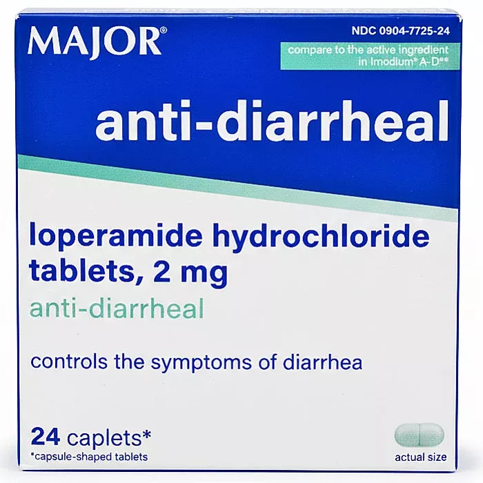 Anti-Diarrheal Relief Tablets 2 mg (Loperamide Hydrochloride) 24 Caplets