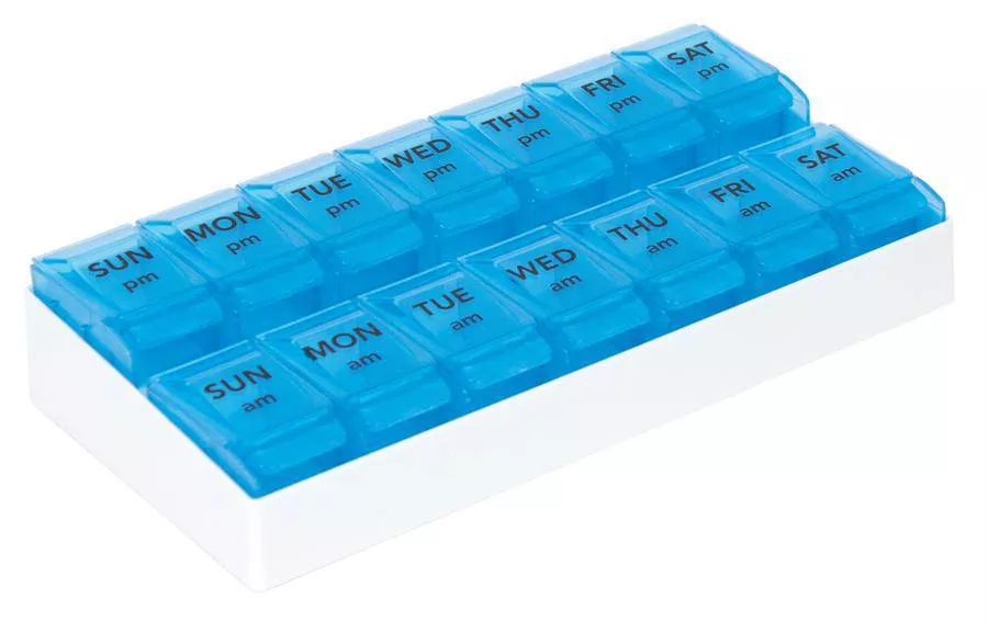 Apex 7-Day AM/PM Push-to-Open Pill Organizer
