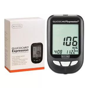 Arkray Glucocard Expression™ Blood Glucose Meter Kit, 93mm x 58mm x 20.5mm
