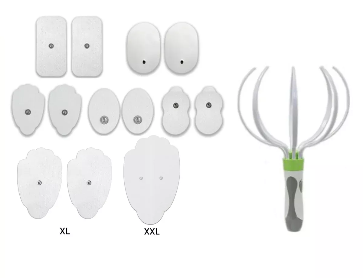 Assorted White Snap-on Pads Combo + Head Massager