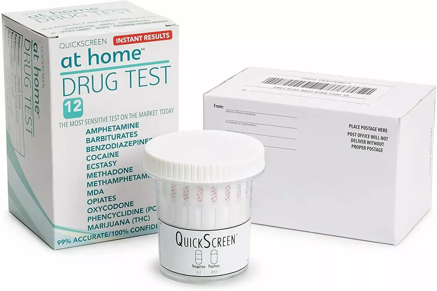 At Home Quickscreen Drug Test for 12 Types of Drugs, 1 Test