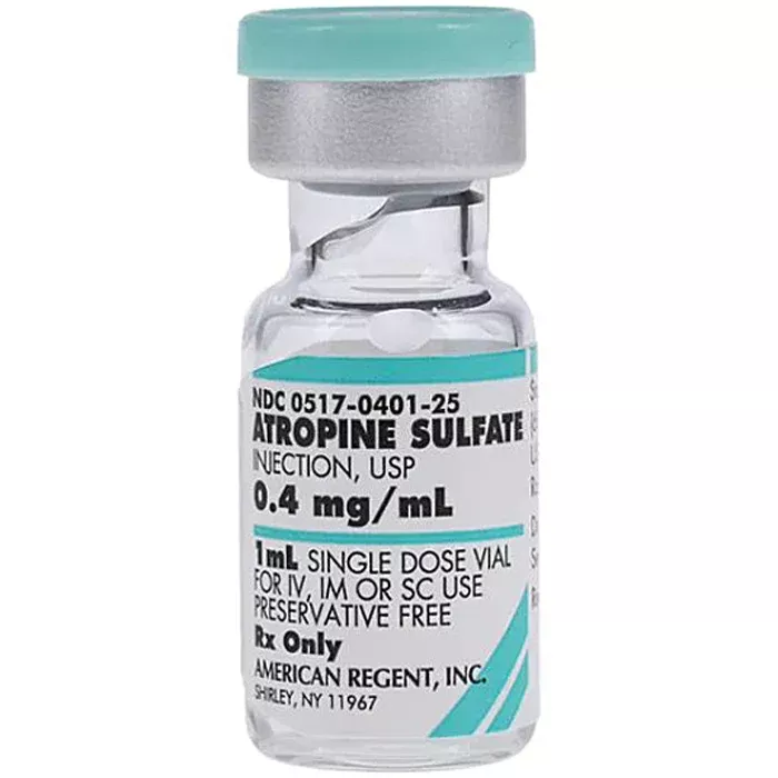 Atropine Sulfate Injection 0.4mg/mL Single-Dose Vials 1 mL x 25/Pack (Rx)