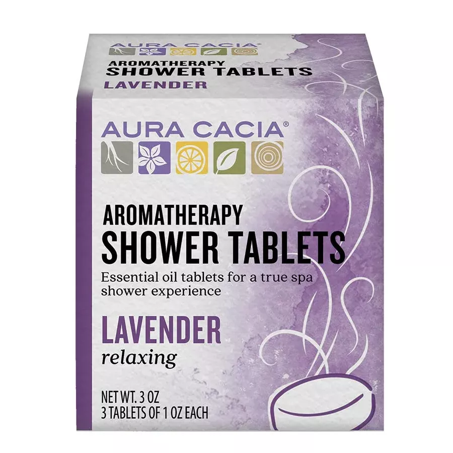 Aura Cacia Relaxing Aromatherapy Lavender Shower Tablets 3 x 1 oz