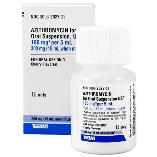 Azithromycin Oral Suspension Solution 100 mg/5 mL (15 mL) (Rx)