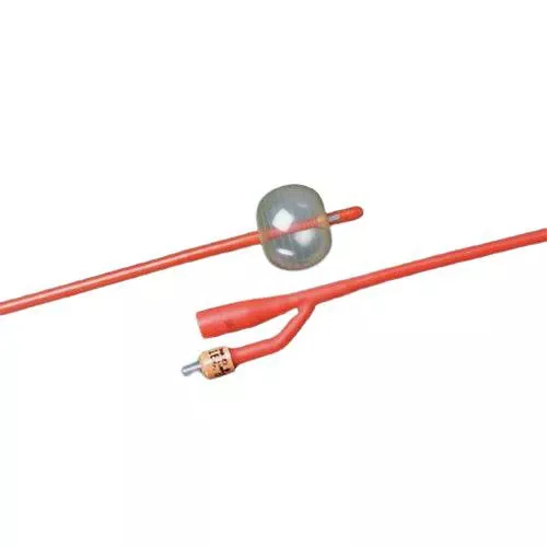 Bardex Red Rubber Foley Catheter Coated with Silver Hydrogel 16 French