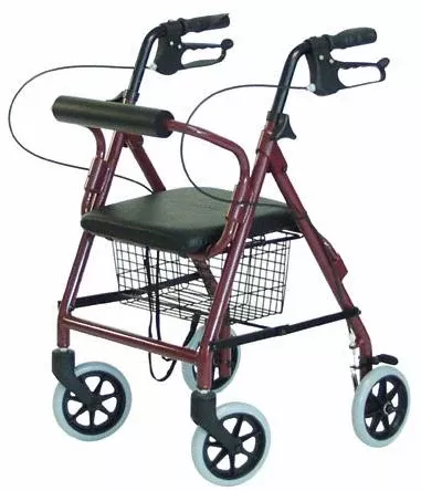 Bariatric 4-Whl Rollator Hemi BurgundyImperial 450# Wt Cap