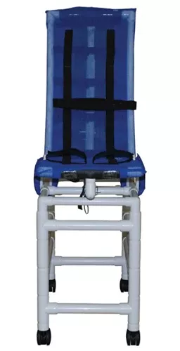 Bath Chair Articulating MedPVC Recl w/2 Base Ext & Casters