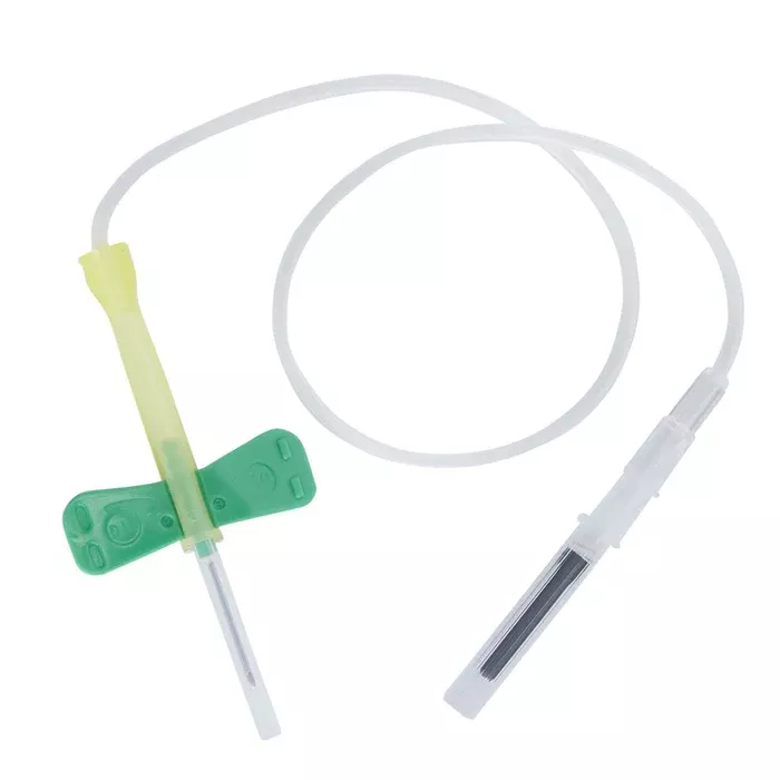 Blood Collection Set 21 Gauge 3/4 Inch Needle Length Safety Needle 12 Inch Tubing Sterile