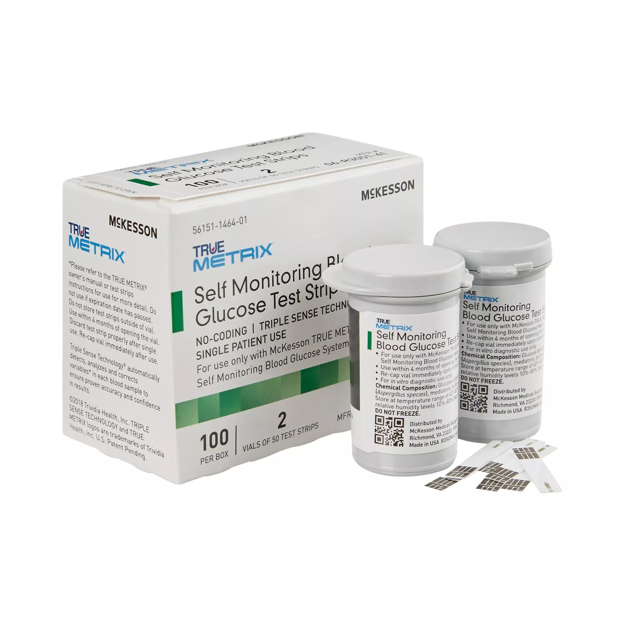 Blood Glucose Test Strips McKesson TRUE METRIX 100 Strips per Pack