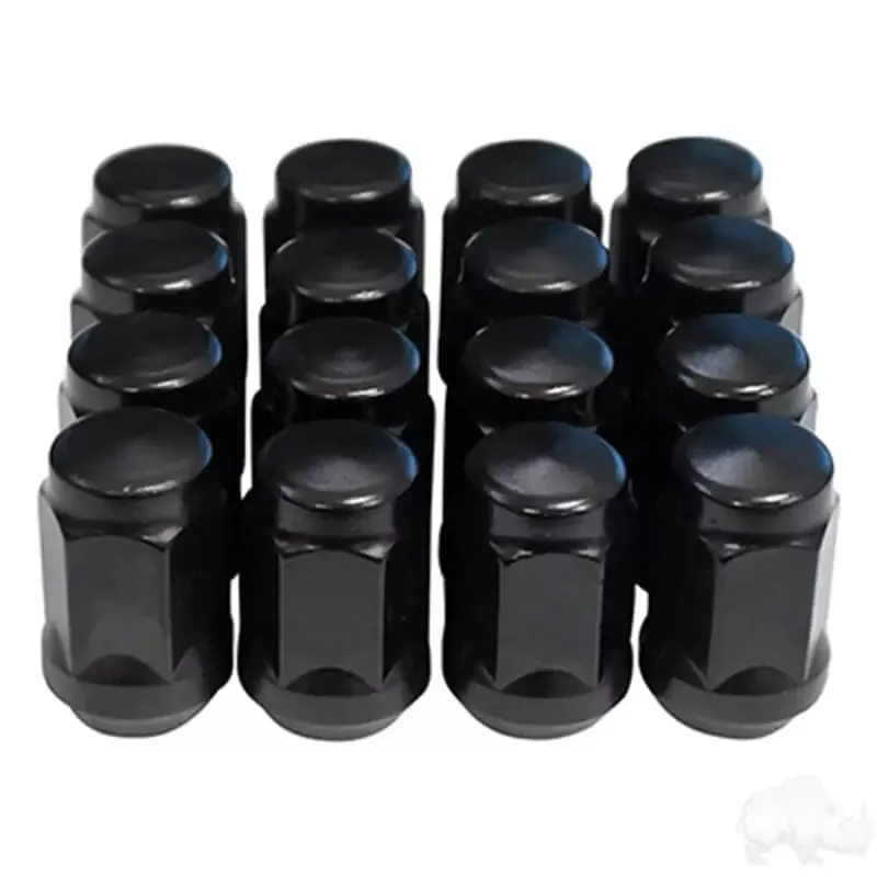 Box of 16 Closed End Lug Nuts | Standard/Metric | Black, Gloss Black, Chrome
