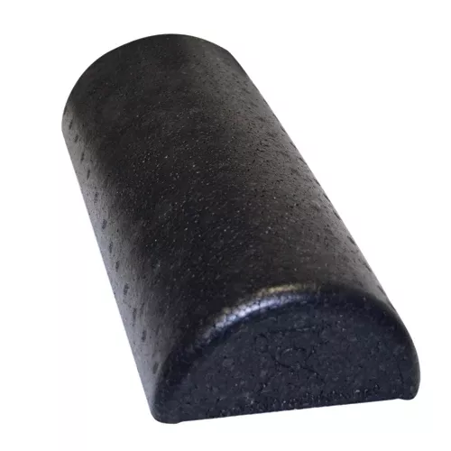 CanDo Foam Roller Black Compos Extra Firm Half-Round 6x 12