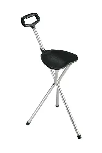Cane Seat w/Plastic Grip ChromeNon-Adj Folding