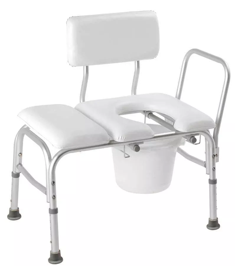 Carex Deluxe Padded Transfer Bench With Opening & Bucket