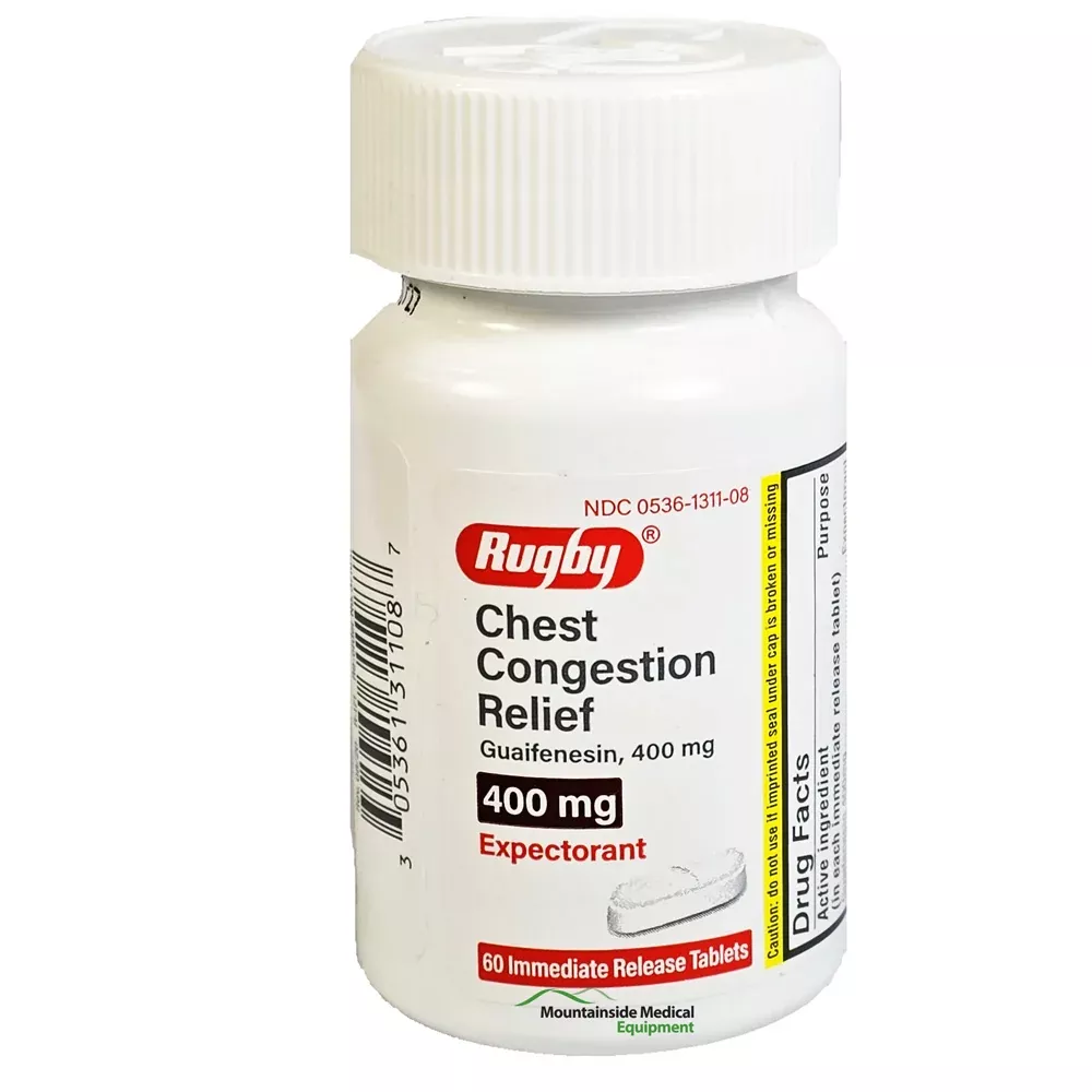 Chest Congestion Relief Tablets 400 mg Guaifensein 60 Count