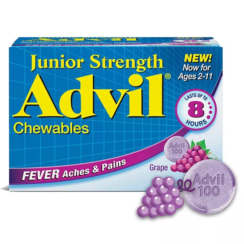 Children's Advil Junior Strength Chewable Grape Flavor 100 mg Tablets, 24 Count