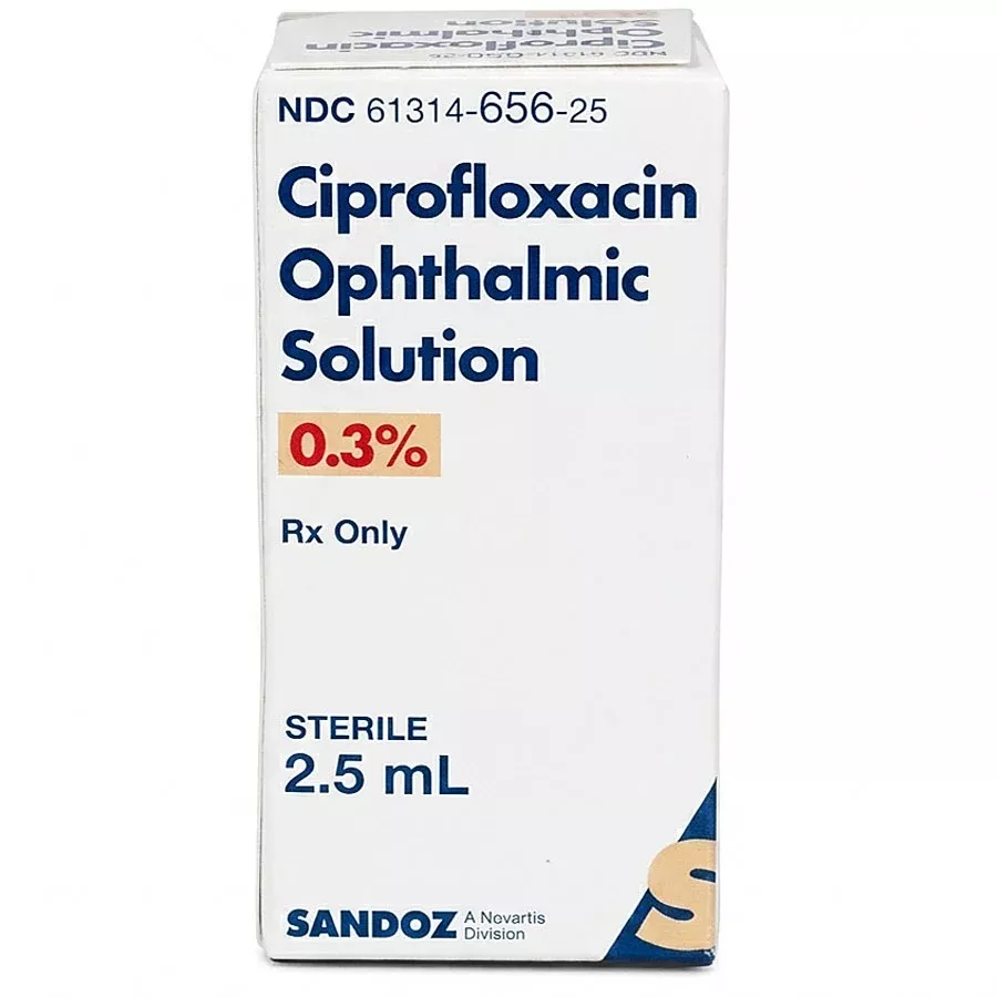 Ciprofloxacin Ophthalmic Solution 0.3%, Sterile 2.5 mL (RX)
