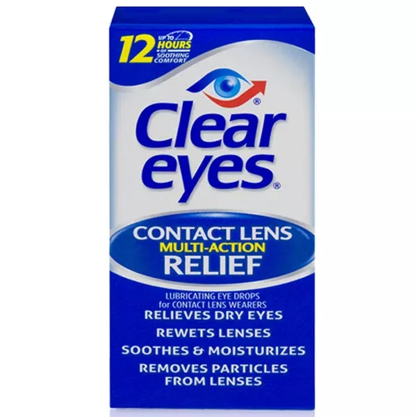Clear Eyes Artificial Tears and Contact Lens Multi-Action Relief Eye Drops