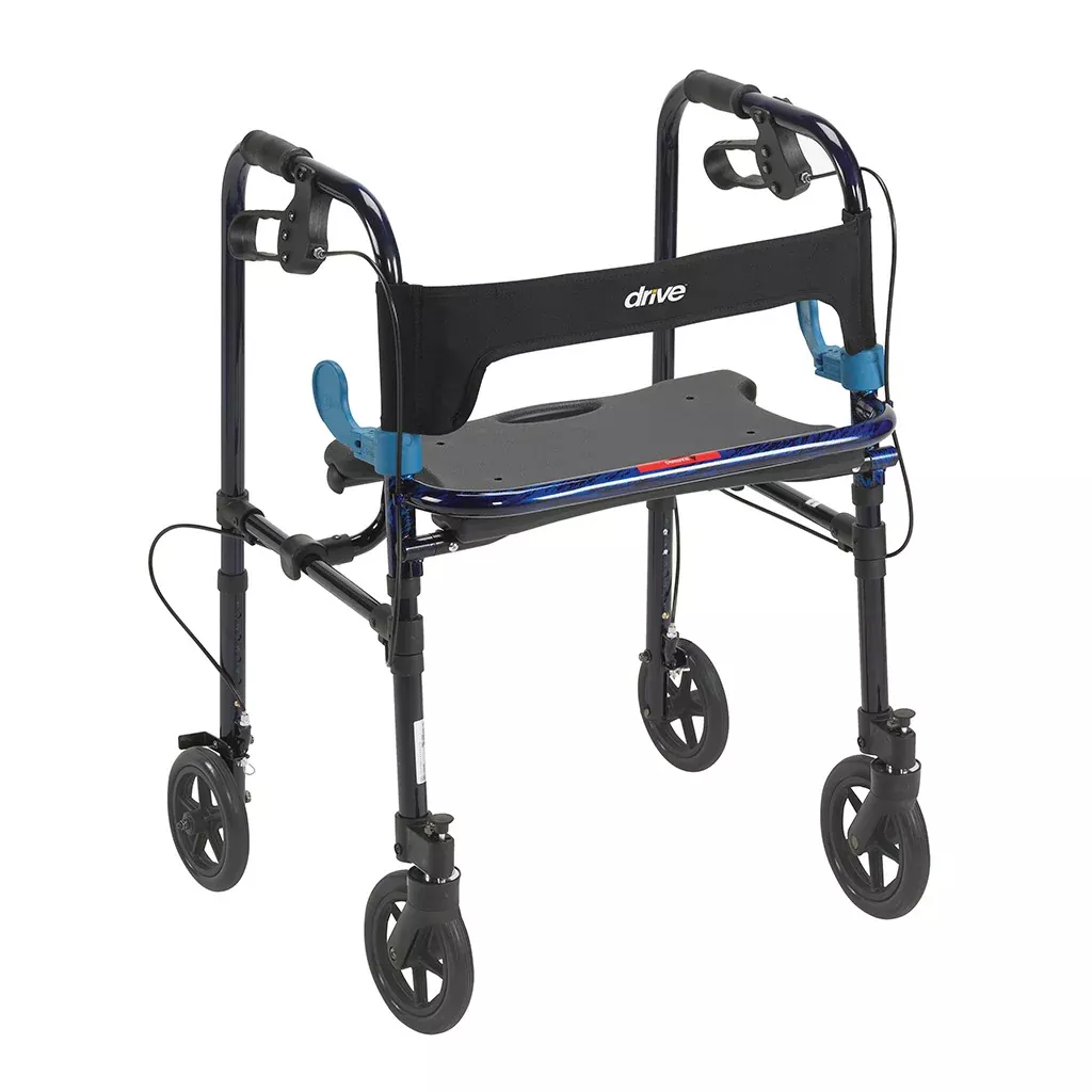 Clever Lite Walker Adult with Seat 8" Casters and Loop Locking Brakes