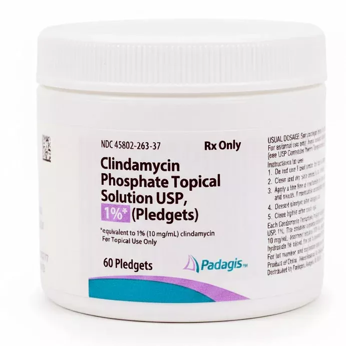 Clindamycin Phosphate 1%Topical Solution (Pledgets) 60 Count (Rx)