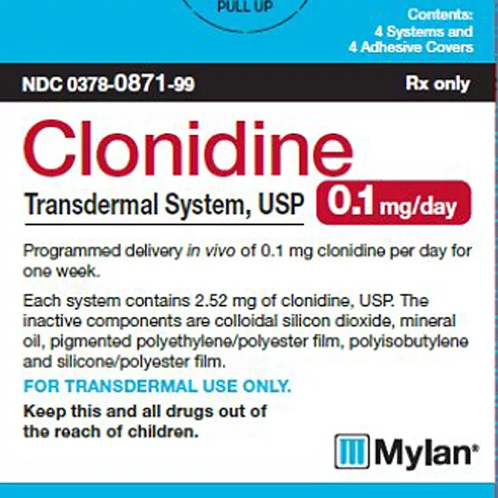 Clonidine Transdermal Patch 0.1 mg 24-Hour 4/Box by Mylan (RX)