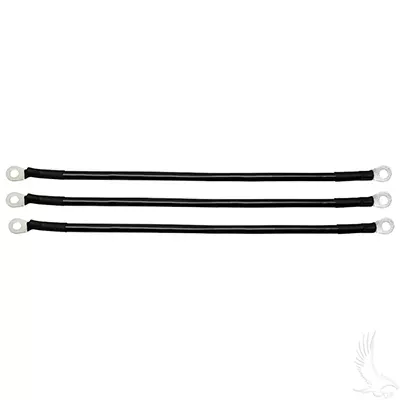 Club Car DS w/ 12V Batteries Cable SET, Includes (3) 14″ 4 gauge