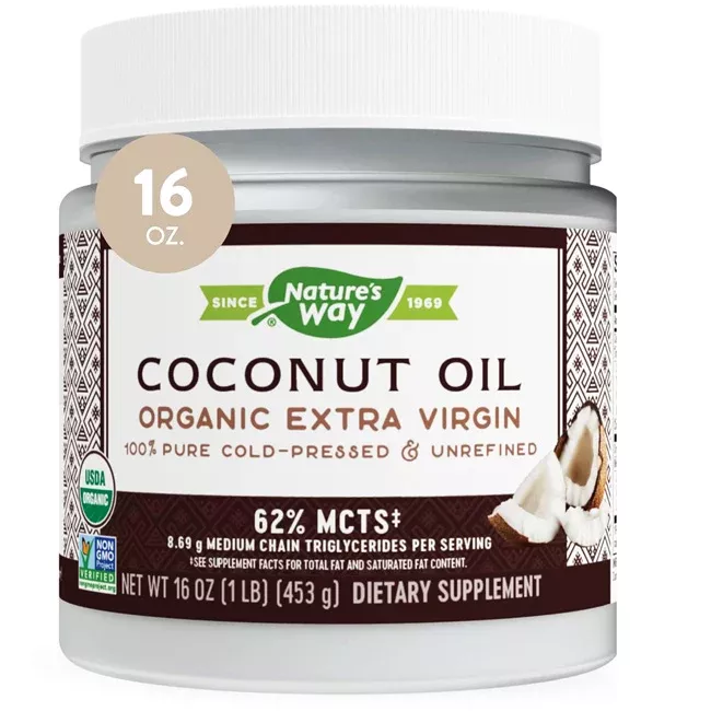 Coconut Oil Organic Extra Virgin, Cold-Pressed, Unrefined with 62% MCTS