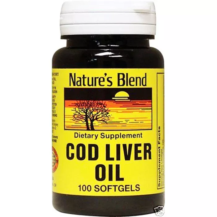 Cod Liver Oil Capsules by Nature's Blend 100/Bottle