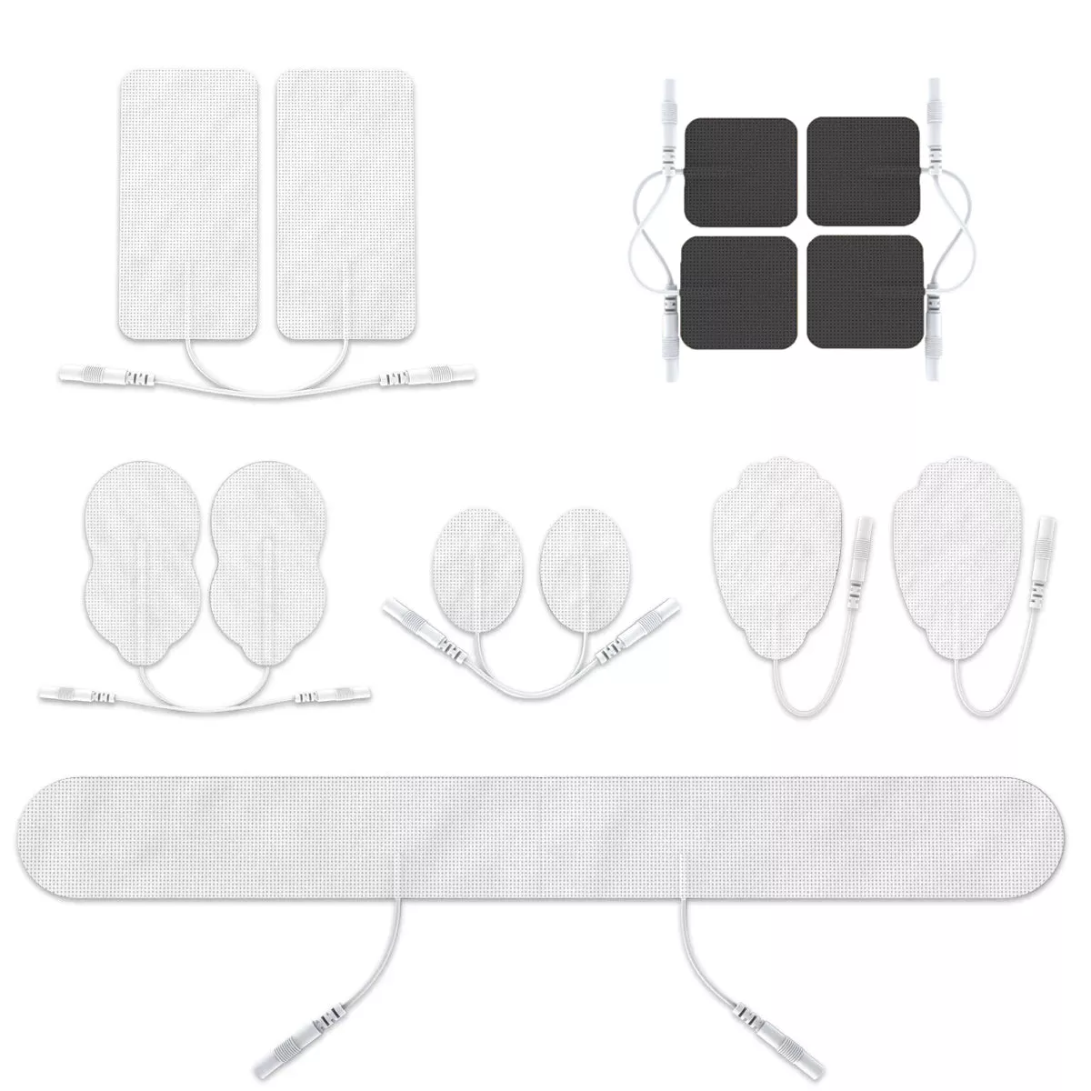 Combo D- 6 Assorted White Pin-Insert Replacement Electrode Pads Combo