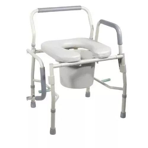 Commode Drop-Arm KD w/Padded Open-Front SeatTool-Free