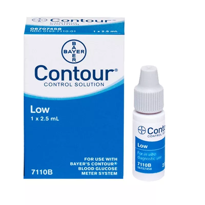 Contour Low Control Solution for Blood Glucose Monitor, 2.5. mL Vial
