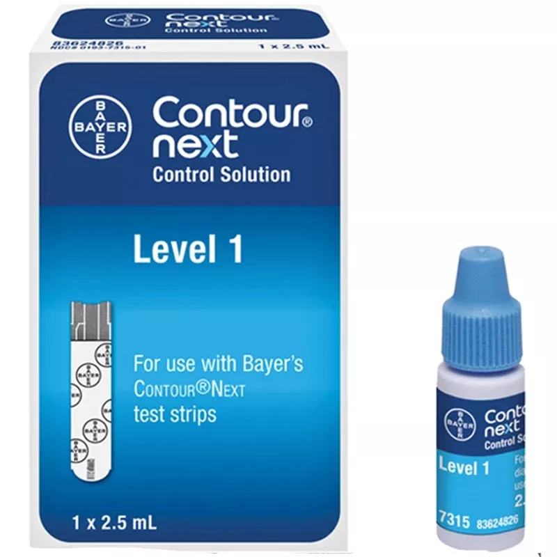 Contour Next Level 1 Control Solution for Blood Glucose Monitor, 2.5. mL Vial