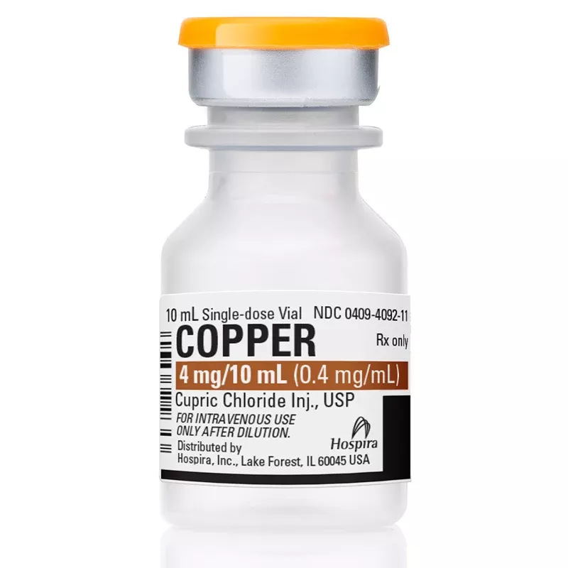 Copper Injection (Cupric Chloride) Injection 10 mL, 25/Tray by Pfizer (Rx)